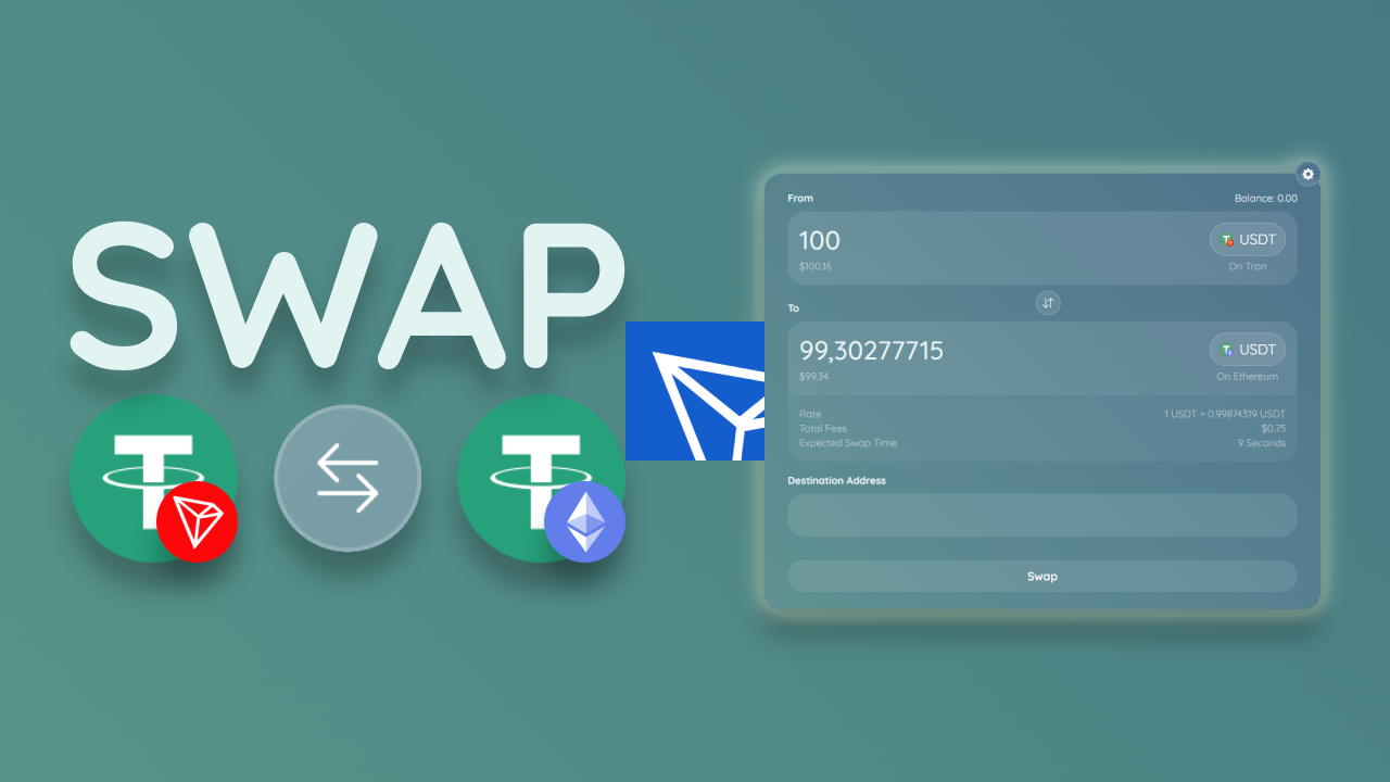 Trade Tron USDT to Ethereum USDT using TronLink Wallet